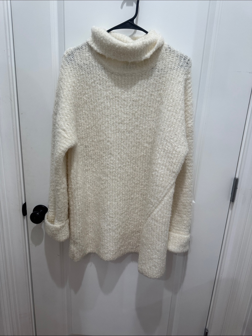 Express Cream Bouclé Turtleneck Sweater